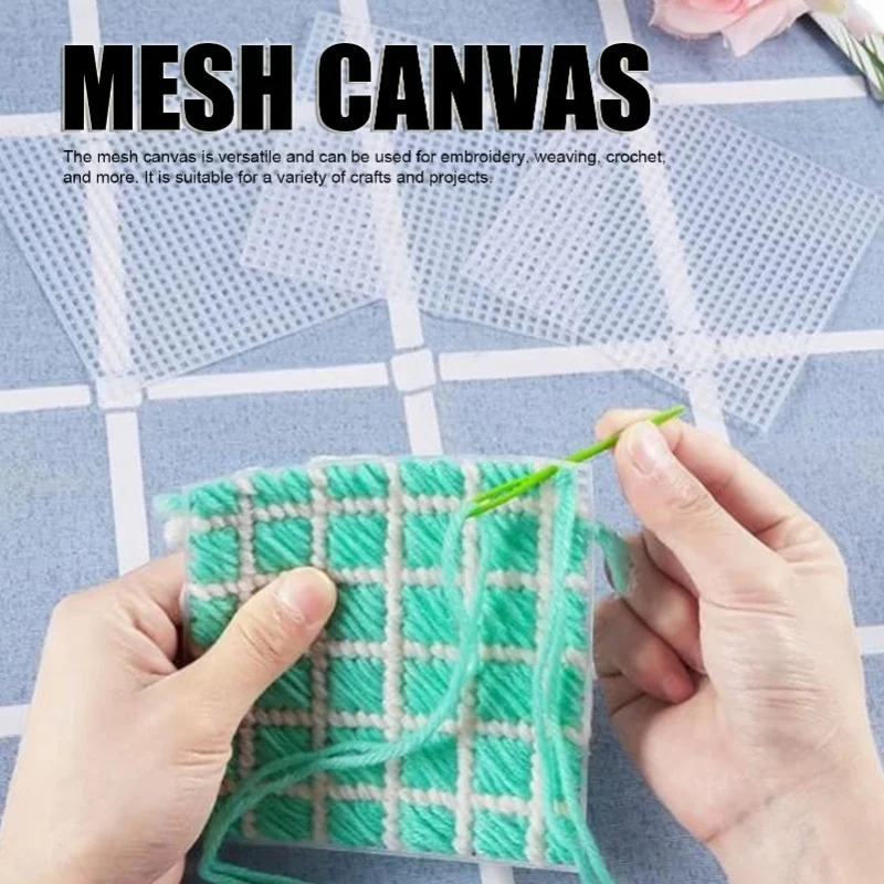 Mesh Canvas Sheets DIY Mesh Sheet Multifunctioneel tapijt Hooking Mesh voor borduurwerk Brei- en haakprojecten 100x150cm / 39,4x59,1in