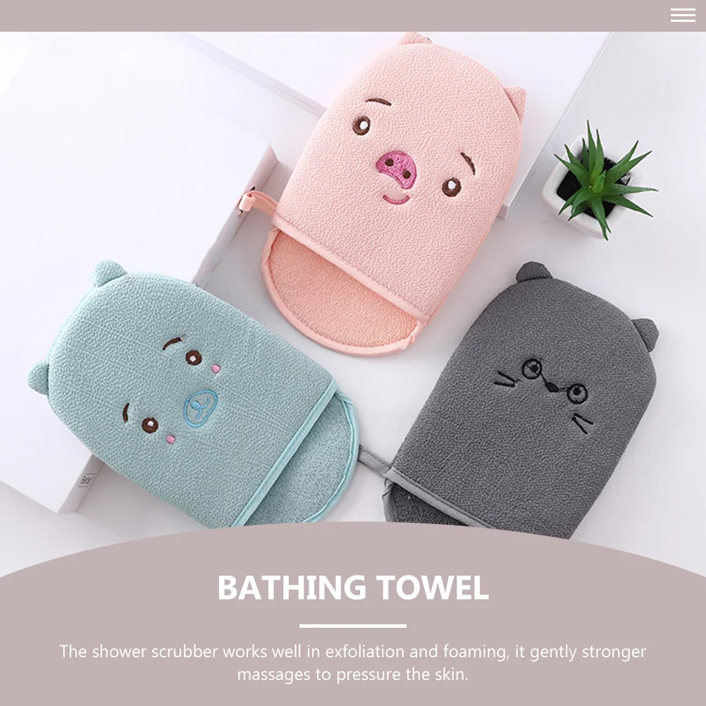 3 قطعة قفازات الاستحمام الكرتون الإبداعية رائعتين دش الغسيل لينة الجسم نظافة المنزل حمام القفازات قفازات التنظيف العميق دش #2