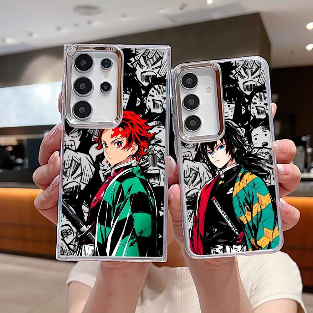 

ute Anime Demons Slayers For Samsung S25 EDGE S24 S23 S22 S21 S20 S10 FE Note 20 Ultra Plus Transparent Soft Phone Case
