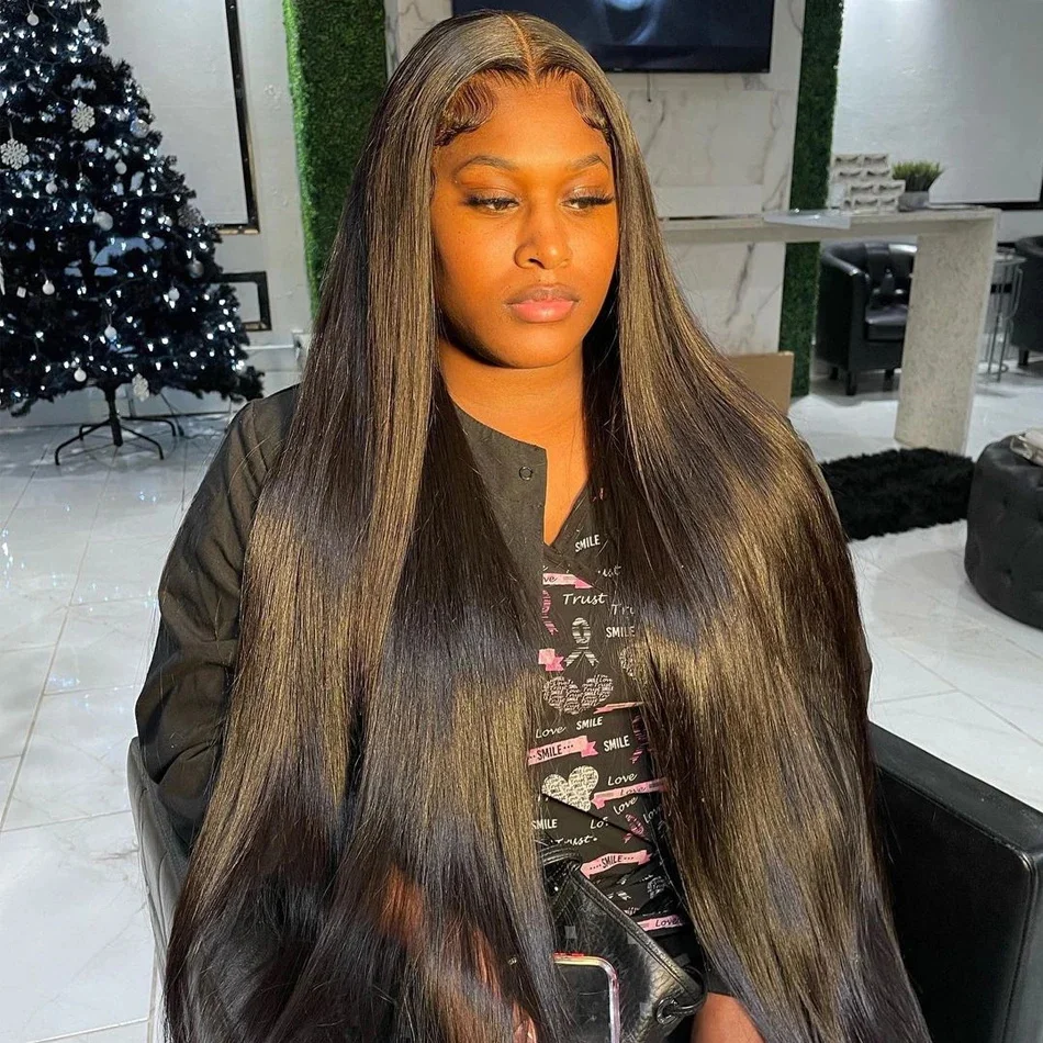 Nadine 13x4 Wig Human Hair Transparent Bone Straight Lace Front Wig for Black Women 13x6 Human Hair Natural Hairline 40 Inche