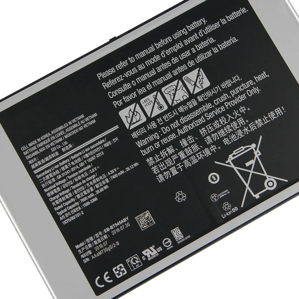 NEW Replacement Battery EB-BT545ABY For Samsung Galaxy Tab Pro Active pro T545 SM-T545 Tablet Battery 7600mAh