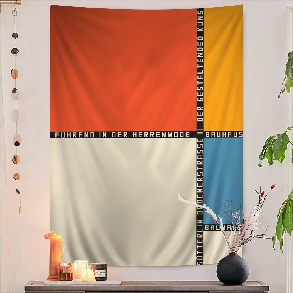 

Modernist Bauhaus Geometric Cartoon Tapestry Art Science Fiction Room Home Decor Wall Hanging Sheets