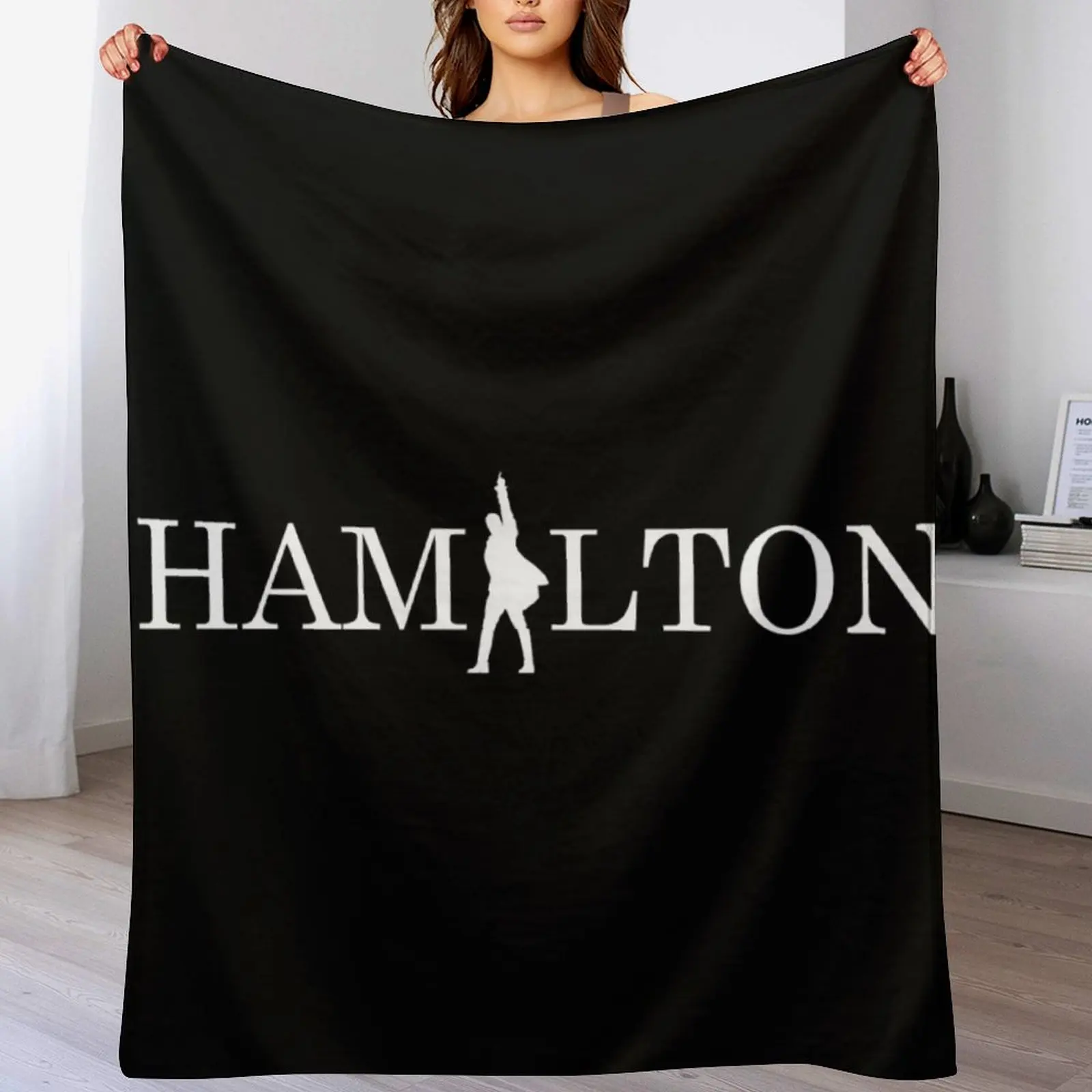 Hamilton text logo masks and tee-shirts Throw Blanket Cozy Throw Blanket for Bed Sofa Chair