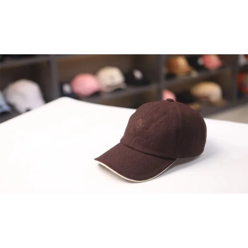 Loro Pi**a Autumn and winter models cashmere outdoor duck tongue cap new spring and fall cap fashion leisure embroidery breathab