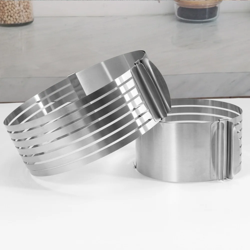 

Stainless Steel Adjustable Round Cake Slicer Standardized DIY Cake Layer Cutter Effort-saving Cake Layered Ring Bread