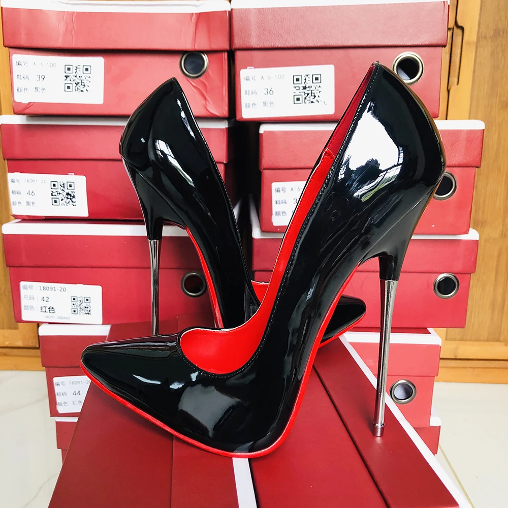 Customize Newly 16cm Extreme Metal High Heels Stilettos Sexy Women Black Red inside Pumps Party Unisex Man Shoes Crossdresser