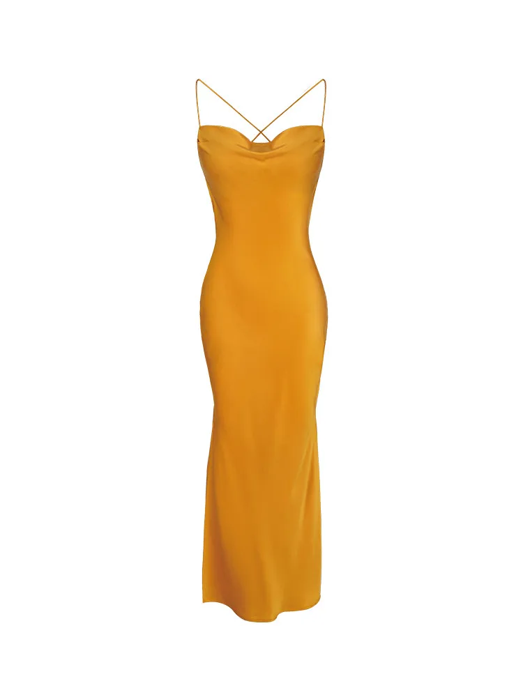 ผู้หญิงฤดูร้อนที่สง่างามกราฟิกแข็งที่กําหนดเองยาวรอยัลแขนกุดเปลือยเอวสูงA-LineยาวCamiชั้นความยาวชุดWH7