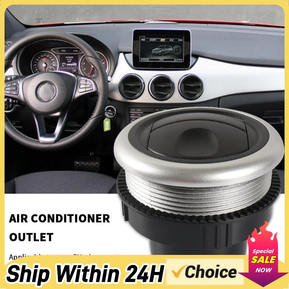 71mm Air Outlet Vent Round Car Interior A/C Air Vent 63mm Hole Size Air Conditioning Vent Outlet Deflector for Motorhome Bus RV