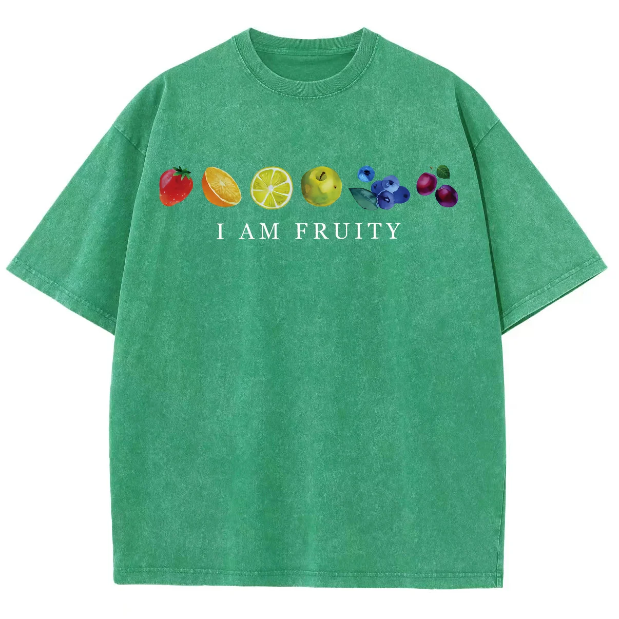 Fashion Women Cotton Washed T-Shirt Summer Fruit Printing Short Sleeve Casual Loose Tee Shirt Vintage Clothes