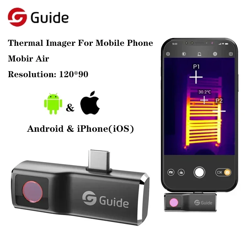 Guide Mobir Air Thermal Imaging Night Camera for Android Type C Infrared Imager Repair Industrial Inspection