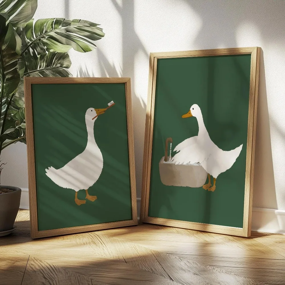 Frameless, Funny Silly Goose Bathroom Art, Nursery Decoration, Digital Download, Bathtub Bathroom Toilet Wall Art Decoration