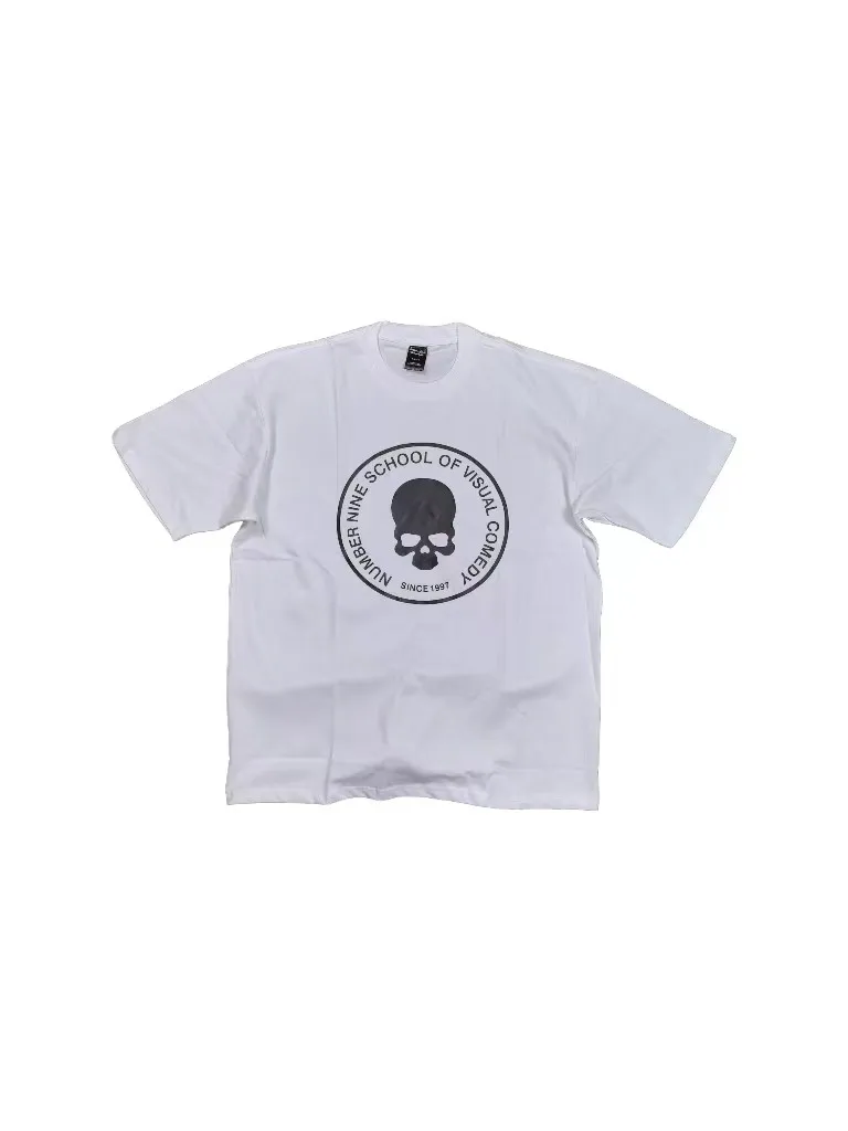 

Japan Style Lmyer Number Nine Skeleton Black and White for Men Tees Casual Basic Short Sleeve Couple's T-shirt