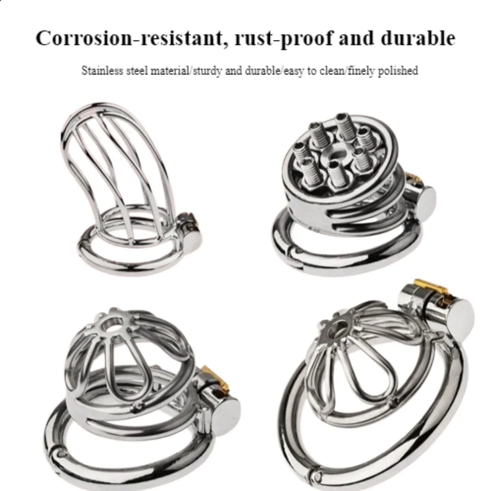 New Male Chastity Device Flat Cat Claw Stainless Steel Chastity Lock Cock Cage Open and Close Rings Sexy Toy for Men Gay Couple view 4