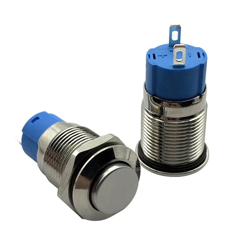 1pcs 12MM Metal Button Switch Connector with Self-Resetting Circular Waterproof Power Self-Locking Small Car Modification Button