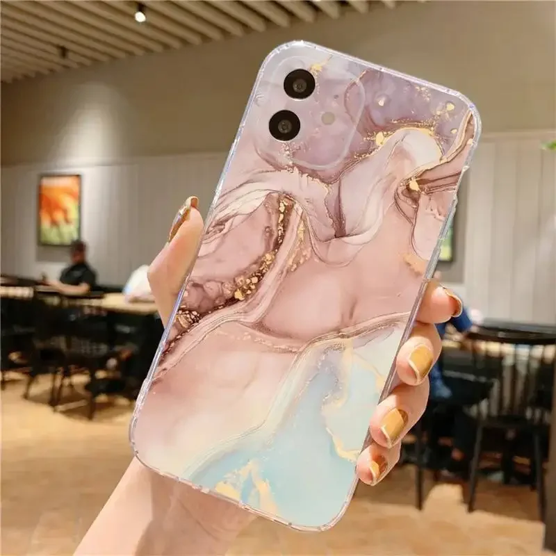 Funny Marble Phone Case For iPhone 15,14,13,12,11 Plus,Pro,Max,XR,XS,X,7,8 Plus,SE,Mini Transparent Silicone Soft