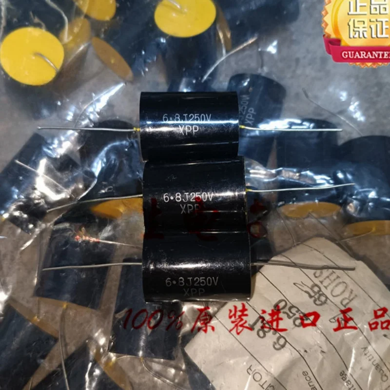 

2 шт. автомобильный динамик делитель частоты специальный осевой неполярный медный контактный тонкий пленочный конденсатор XPP 6,8 UF 250V 5% 22X30MM