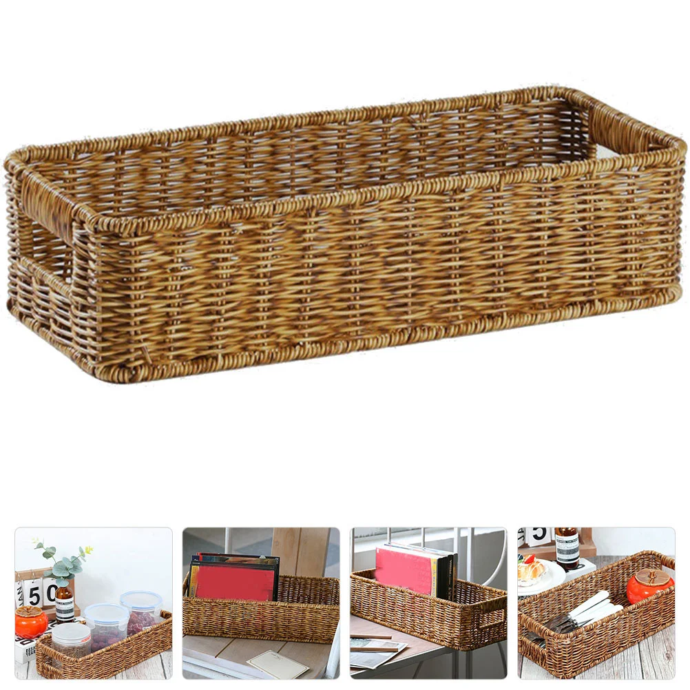 

Woven Storage Basket Rattan Bathroom Baskets Clothing Practical Container Bin Pp Sundries