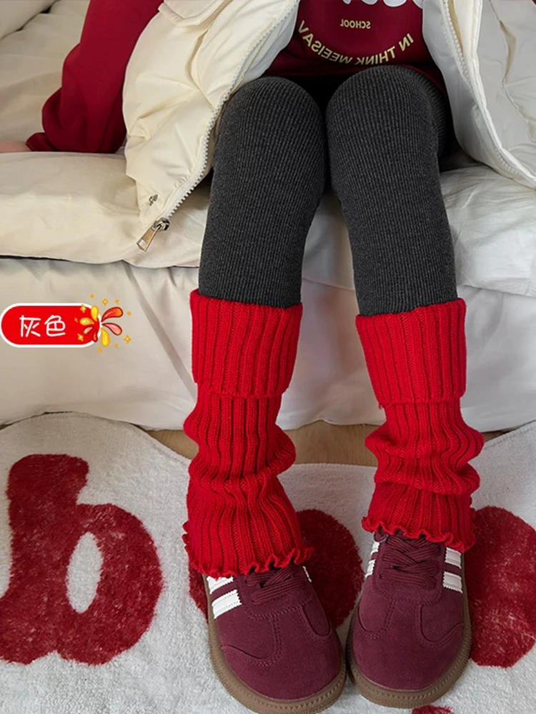 

Новогодние леггинсы Thiened Fce для девочек, длинные брюки с высокой талией, повседневные модные брюки базового слоя на осень-зиму