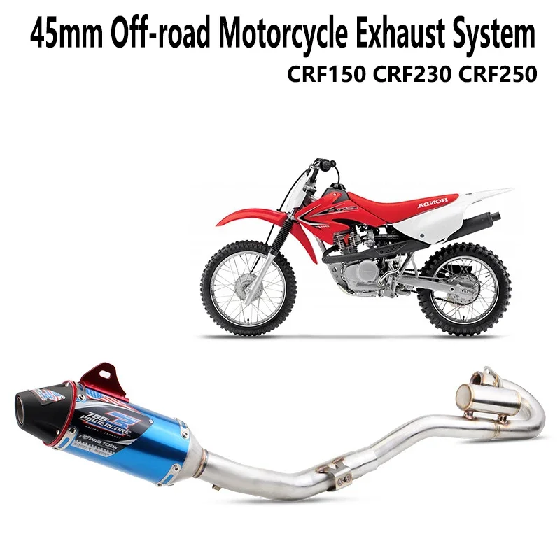 

Off-road Motorcycle Exhaust Muffler Escape with Front Link Pipe For Honda CRF150 CRF230 CRF250 Dirt Bike Exhaust Modified Parts