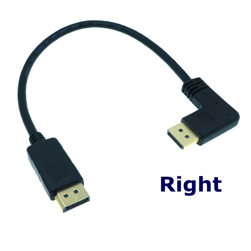 30 سنتيمتر مطلية بالذهب 90 درجة DisplayPort ذكر إلى كابل ذكر DP 4K HD كابل الفيديو للكمبيوتر شاشة التلفزيون العارض التلفزيون
