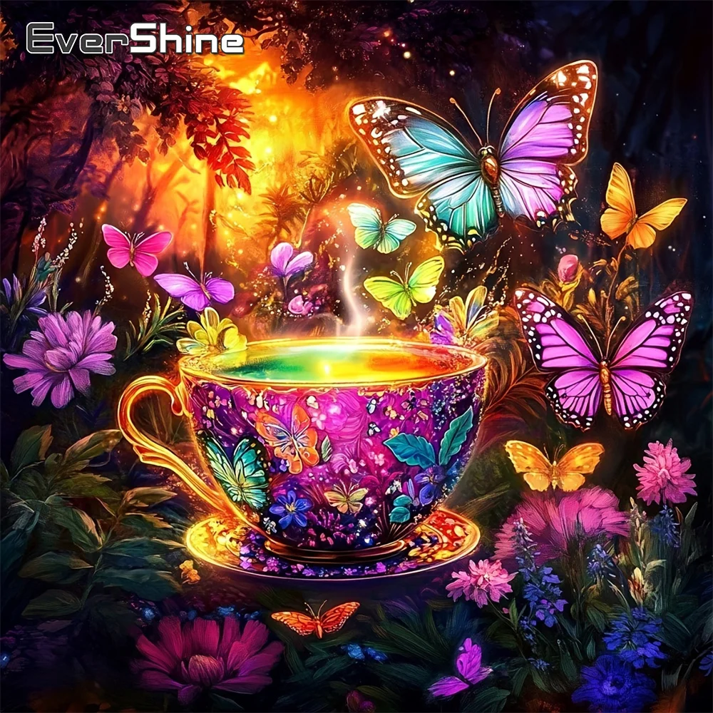 EverShine Neuerscheinung Diamant-Mosaik Waldlandschaft Vollbesatz Stickerei Schmetterling Strass-Gemälde Baum-Dekoration für Zuhause