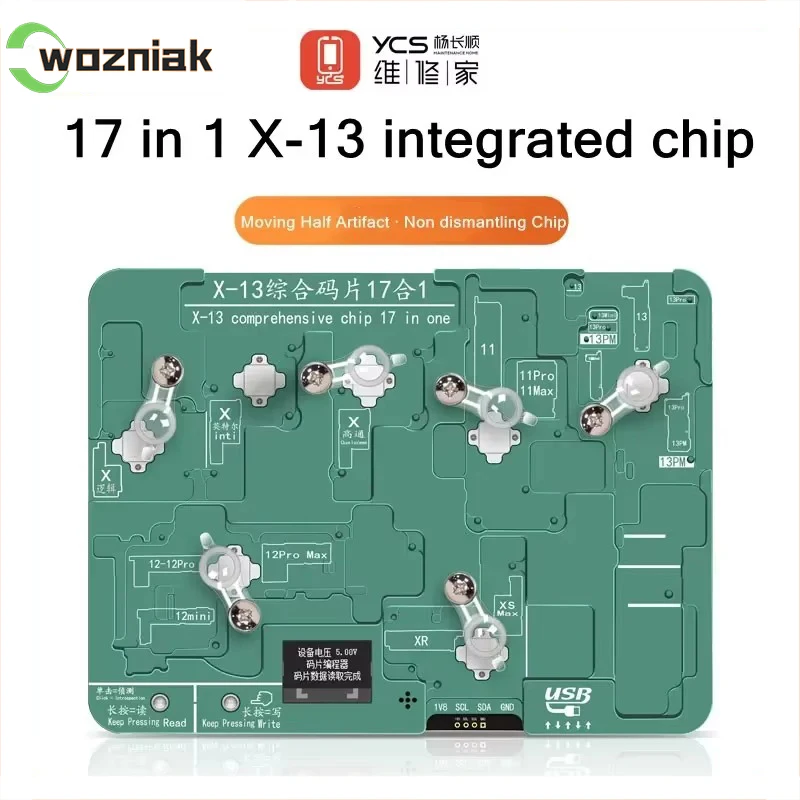 YCS EEPROM Chip Test Stand Disassembly-free Read write Baseband Chip Logic Programmer for iPhone X-13PM repair hand tools