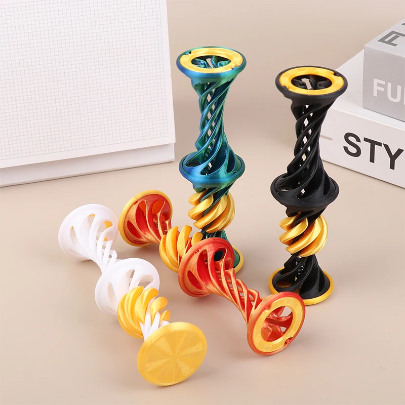 3D Impresso Impossível Cono Pirâmide Passthrough Escultura Parafuso Haste Bola Liberação Brinquedo de Alívio do Estresse