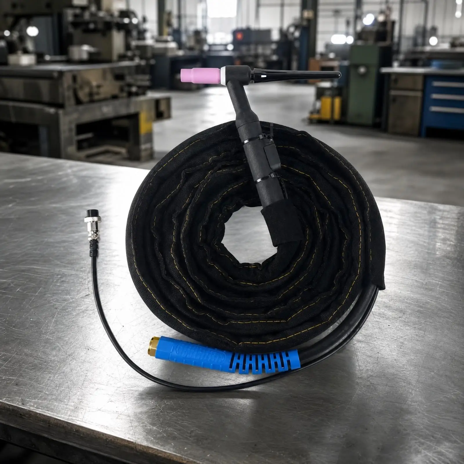 TIG Torch WP26 Air Cooled Welding Accessory with Metal Fittings and Threaded Connector for Compatible Welding Equipment