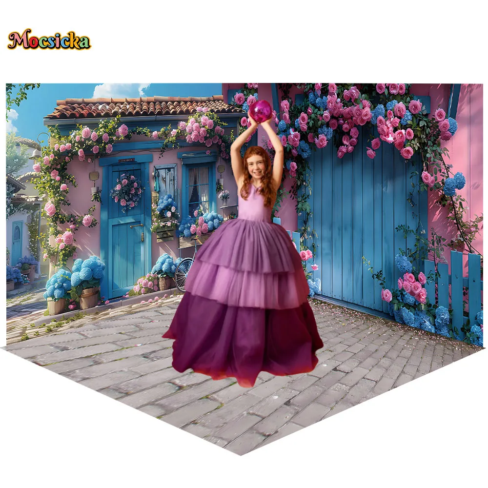 용수철 슬로우 샵 사진 배경, 정원 나무 보드 벽, 고상한 장식, 어린이 초상화, 스튜디오 배너용 배경