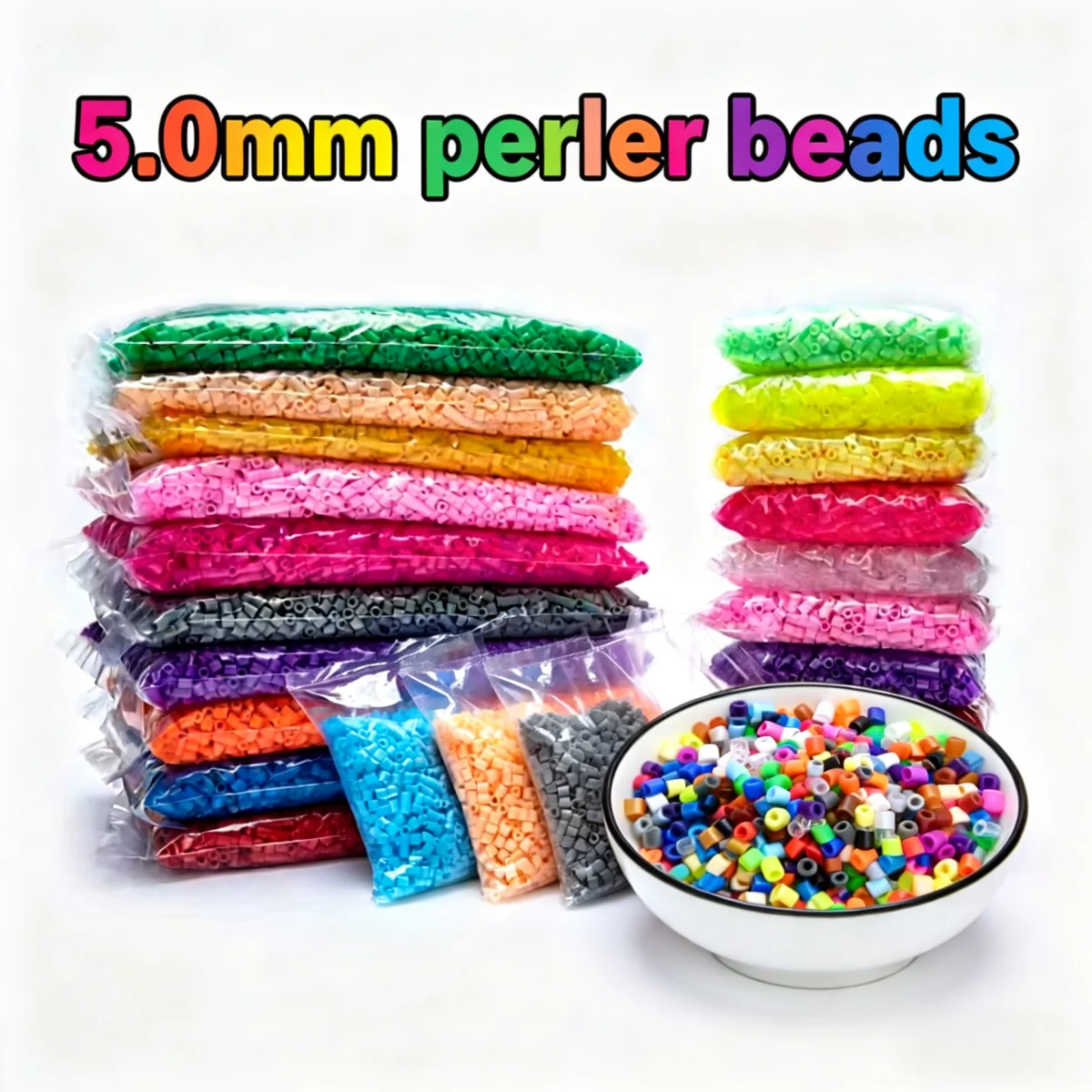 

NEW 500pcs 5mm Midi Perler Hama Beads Kids DIY Toy Colormixing White Black Color Fuse Iron Beads Learning Toys for Children