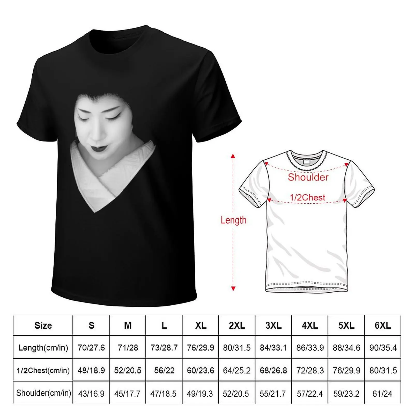 Geisha - grey scale T-Shirt shirts graphic tees tees Short sleeve tee Men's t shirts