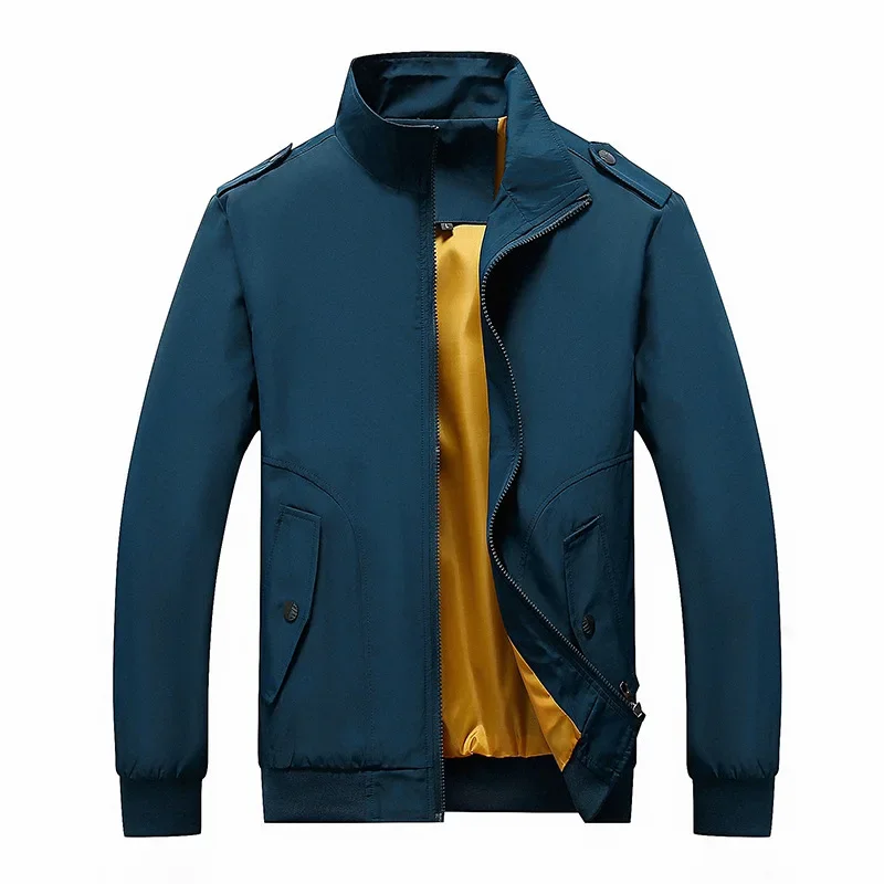 

Classic Men's Waterproof Flight Jacket New Washed Cotton Stand-Up Collar Youth Fashion Coat