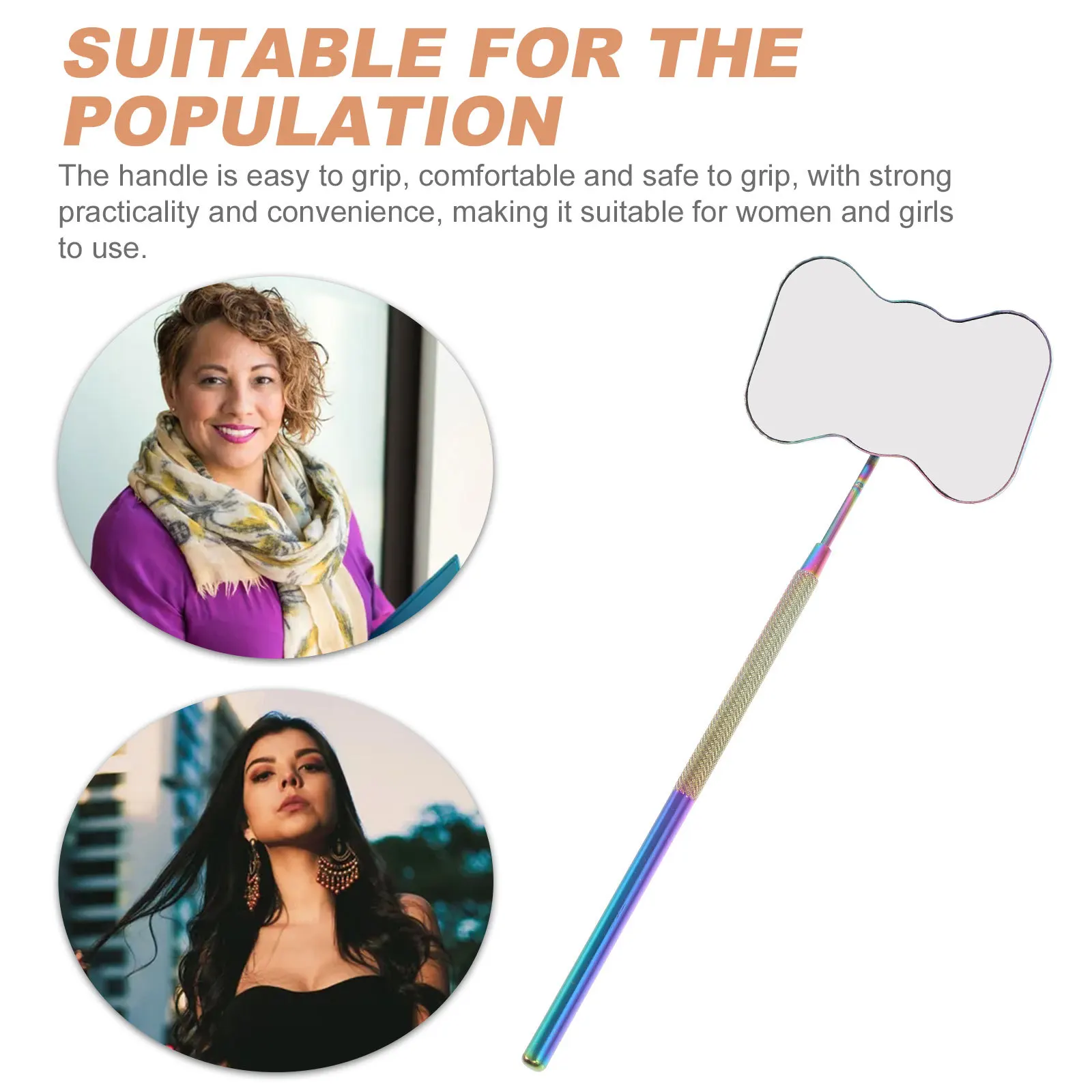 

NOLITOY Stainless Steel Butterfly Eyelash Extension Mirror Handheld Lash Tool for Professional False Lash Application