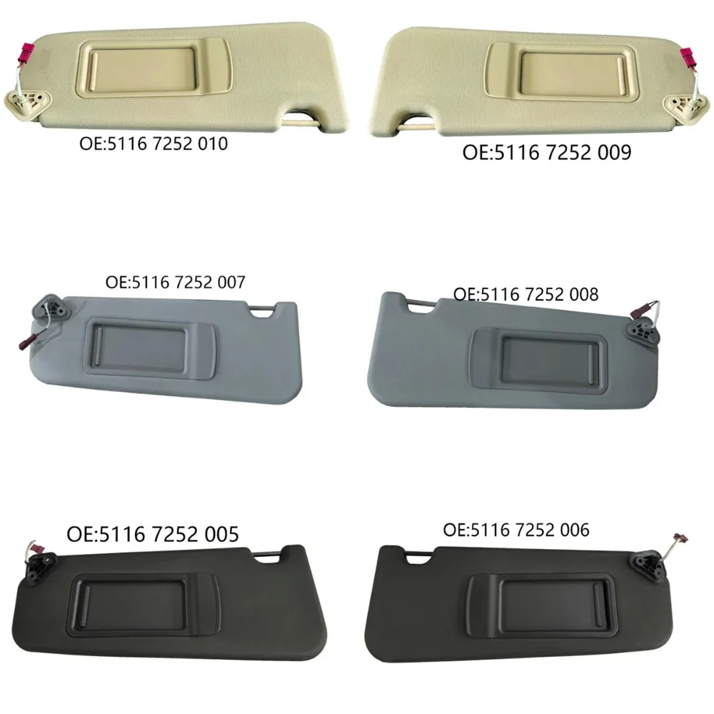 

Автомобильные внутренние левые и правые солнцезащитные козырьки для BMW 3 серии E90 E91 X1 E84 51167252007 51167252008 51167252005/006 51167252009/010