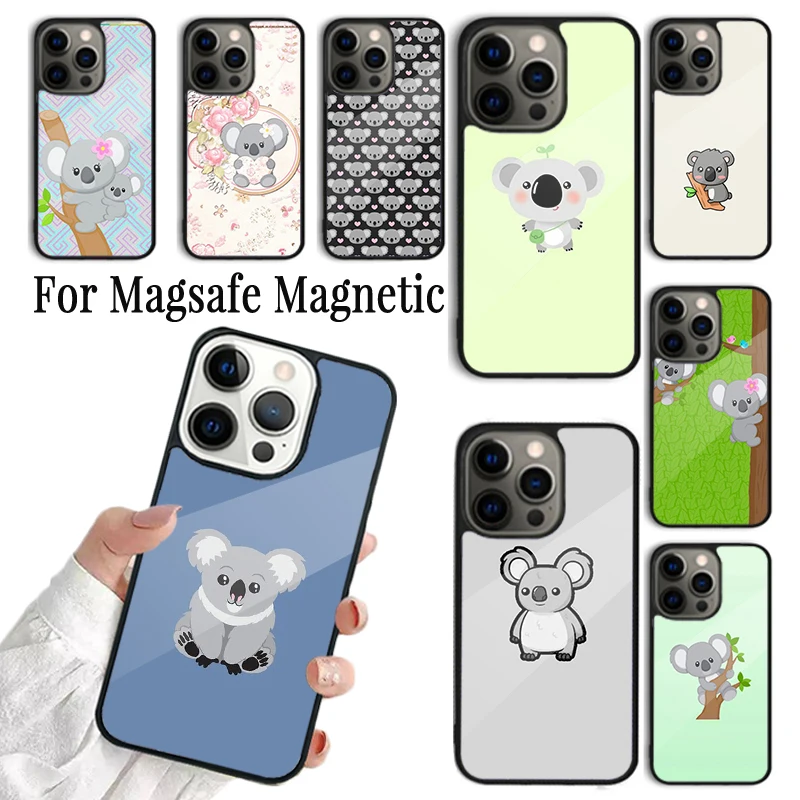 Coque Phone Case For iPhone 16 15 14 13 12 11 Pro Max Plus Magsafe Magnetic Wireless Charging Cover Cartoon Australian Koala