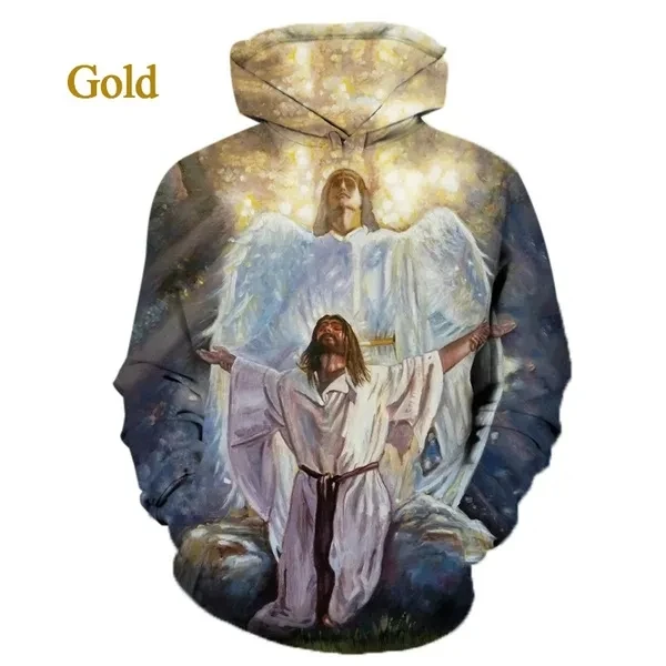 Dear God Jesus Christian God Hoodies For Men Fashion Cool 3D Printing Men\'s Pullovers Sweatshirts Tops Loose Plus Size Tracksuit