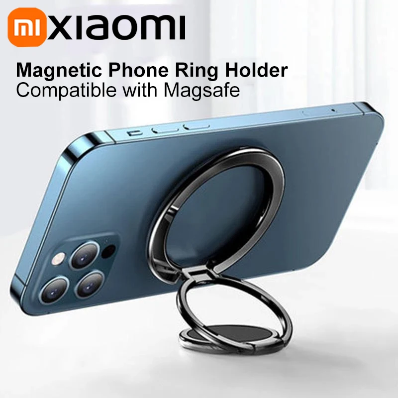 

Xiaomi Strong Magnetic Mobile Phone Finger Ring Holder For MagSafe Accessory Magnet Foldable Cellphone Stand For IPhone Samsung