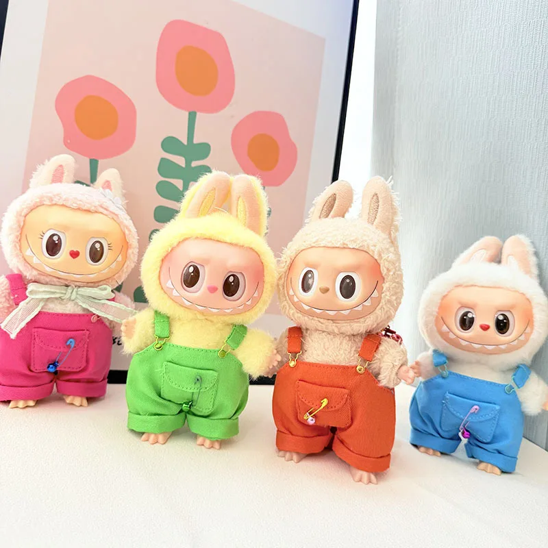 

For Labubu 15-17 cm v1v2 Outfit Accessories Mini Hat Overalls Set Decoration Small Clothes Children's Toys Birthday Gift