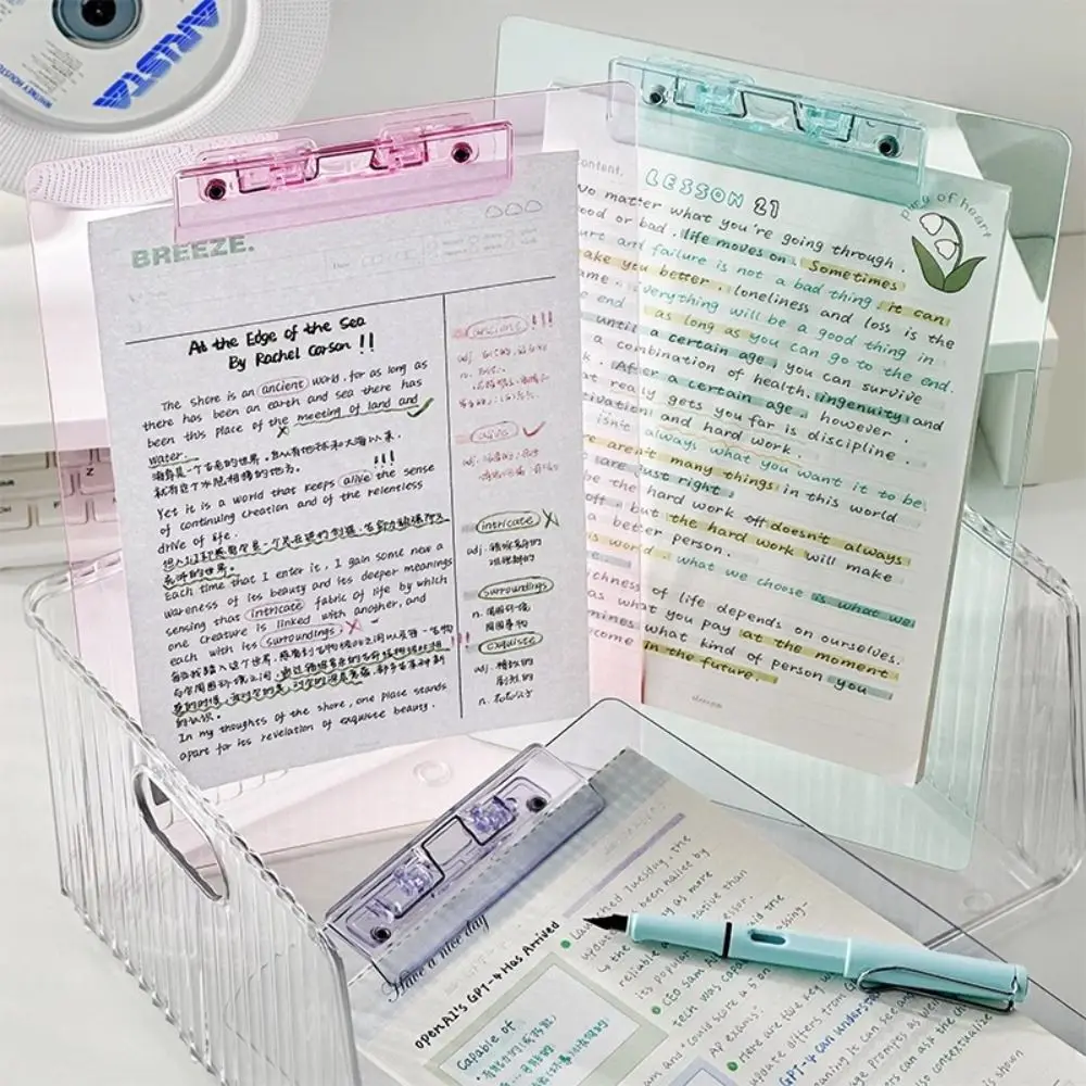 

With Low Profile Gold Clip Transparent A4 Clipboard Document Folder Writing Tablet A4 File Folder Organizer Writing Pad