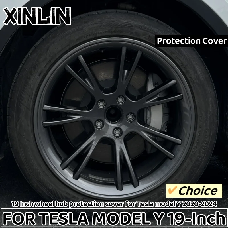 4PCS 19 inch Wheel Hub Protection Cover For Tesla Model Y 2020-2024 Rwd Performance Protection Ring Full Rim Cover Accessories