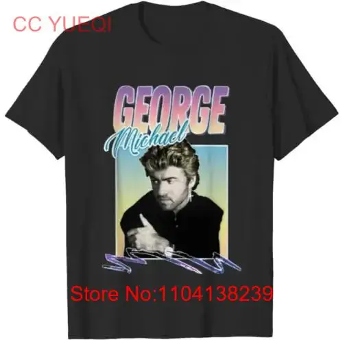 George Michael 80S T Shirt Black Cotton  All Sizes S long or short sleeves