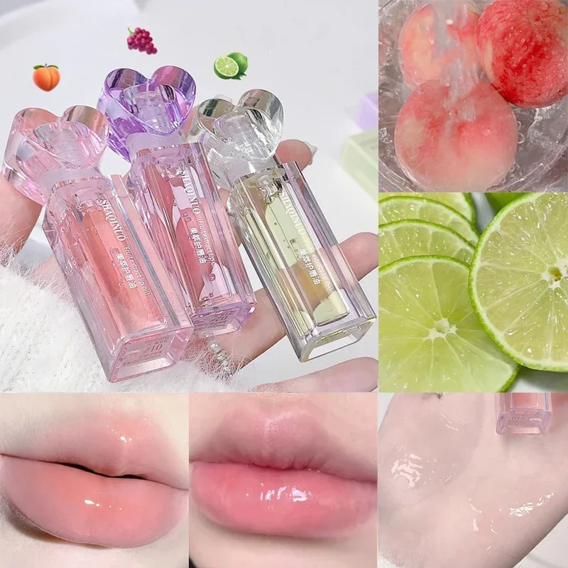 Heallor Fruit Lip Olie Heldere Transparante Lippenbalsem Vochtinbrengende Crème Hydraterende Voedzame, Langdurige Lipgloss Koreaanse Cosmetische Lip Gl