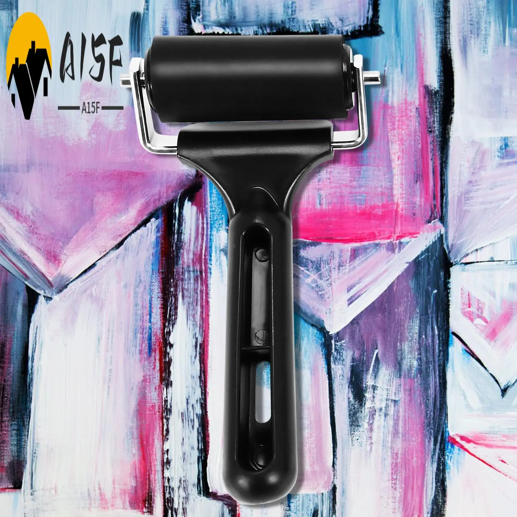 A15F-Rubber Roller, Set Of 2 (6 & 10Cm), Ink Brayer Roller Perfect For Printmaking, Wallpapers, Block Printing Stamping