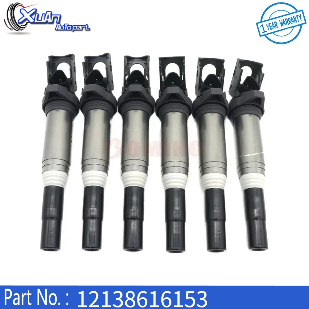 

NEW Car Ignition Coils 6PCS 12138616153 12137594596 For BMW X1 X2 X3 X4 X5 X6 Z3 Z4 Z8 328I 528I 528I 528XI 530I