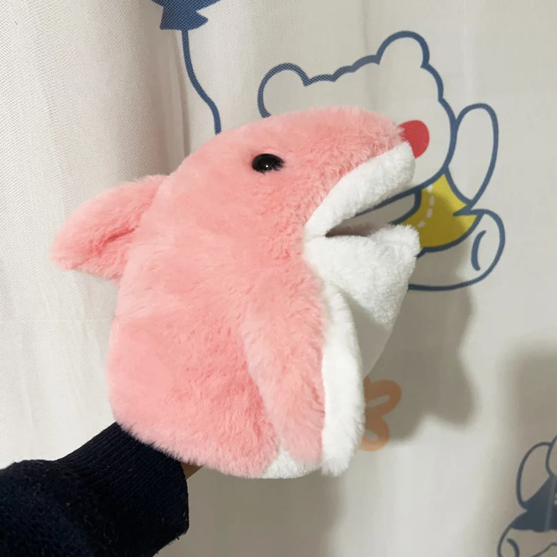 ตุ๊กตาสัตว์ของเล่นมือนิ้วมือ Story หุ่น Kawaii ตุ๊กตาของเล่นเพื่อการศึกษาสีเทา Shark มือของเล่นเด็กของขวัญวันเกิด