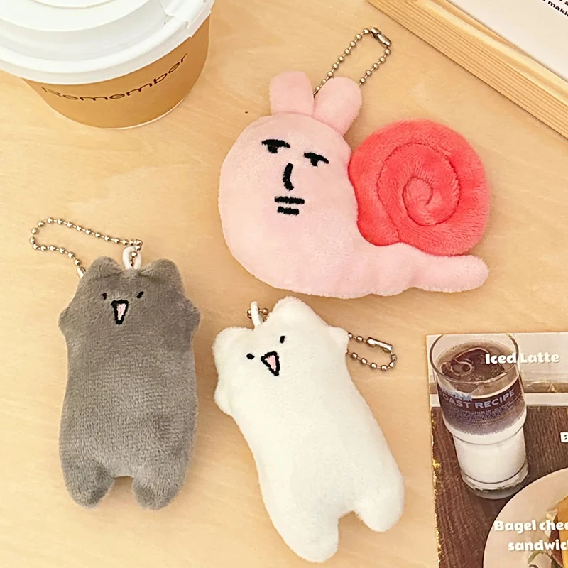 Cartoon Cat Plush Pendant Animal Cute Stuffed Key Chain Soft Bag Car Keychain Claw Machine Doll Graduation Ceremony Gift