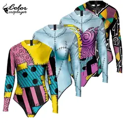 Color Cosplayer Gothic Swimwear Sally Cosplay Costumes Halloween Catsuit Stage Performance Costume Adult Carnival Swimsuits