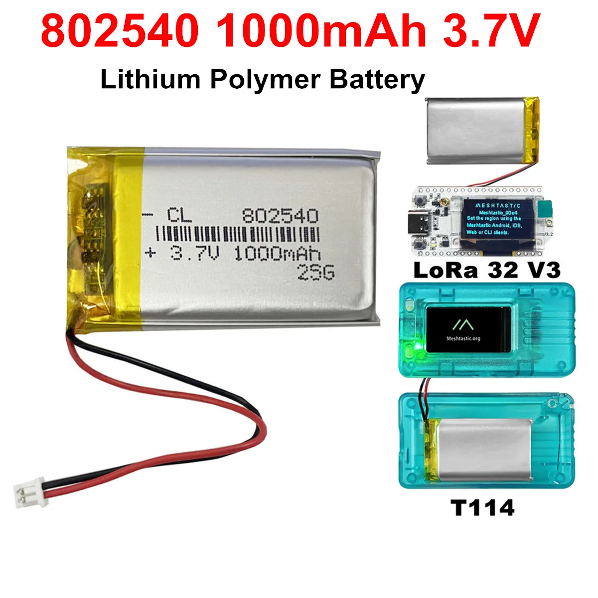 PL802540 PL103665 3.7V بطارية ليثيوم ليبو بطاريات ليثيوم بوليمر ل Heltec T114 V2 LoRa 32 V3 Dev-board LoRa Node 1000/3000Mah #5