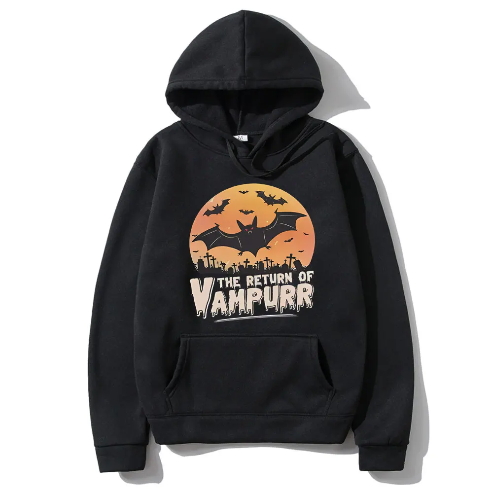 

The Return of Vampurr Bat Graphic Hoodie Male Vintage Horror Halloween Funny Meme Hooded Tracksuit Men Casual Oversized Pullover