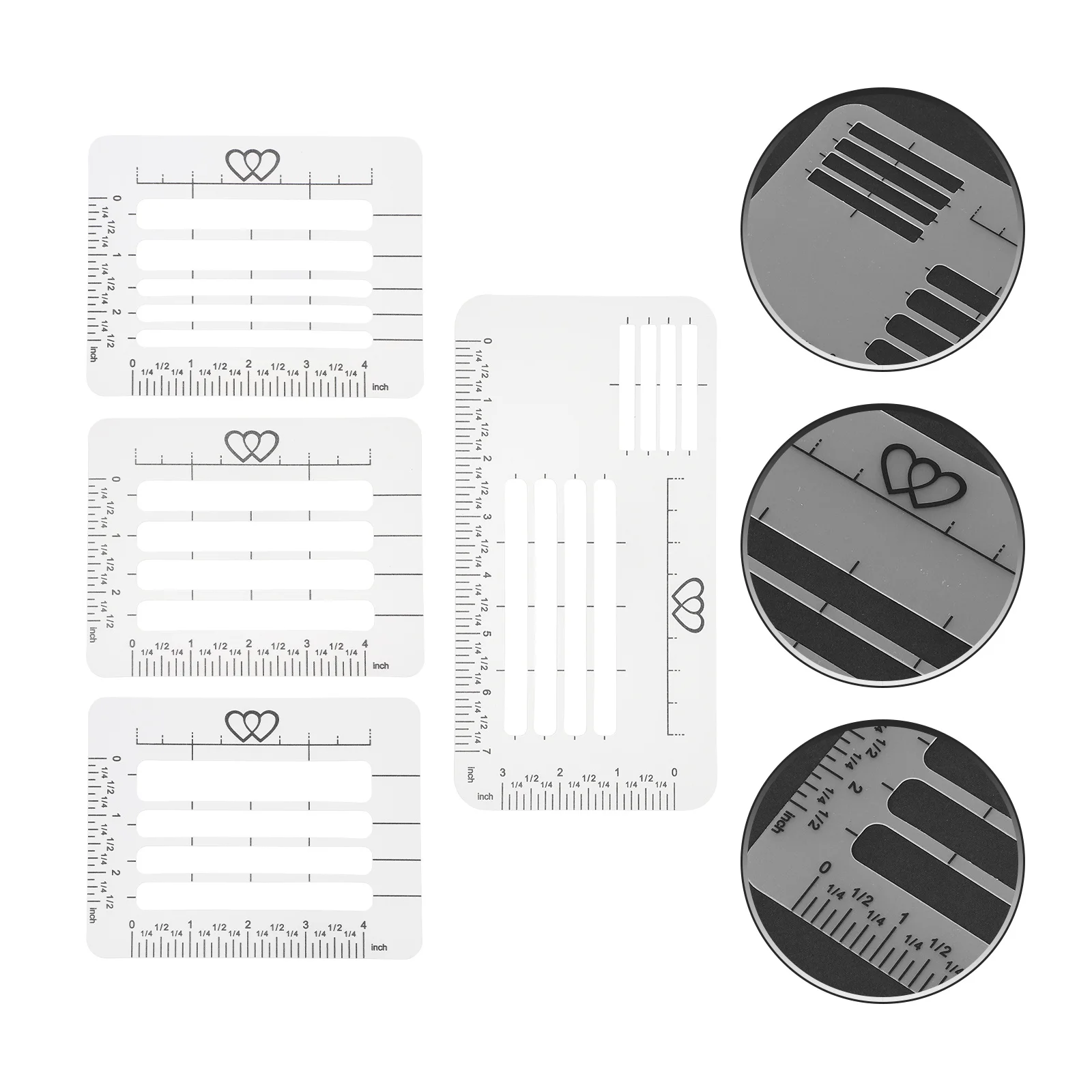 4pcs Greeting Card Templates Plastic Addressing Guide Stencil For Envelop Making Diy Lettering Hollow Out Template Drawing Tool